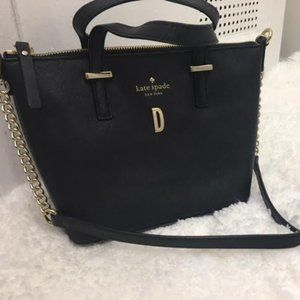 KATE SPADE Black Crossbody Bag w/ "D"
